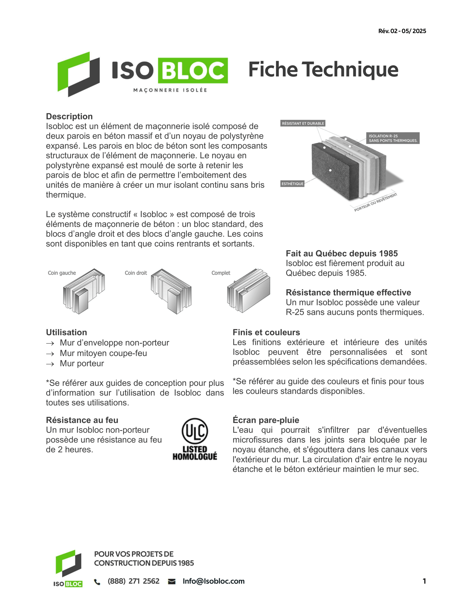 Fiche technique - Isobloc